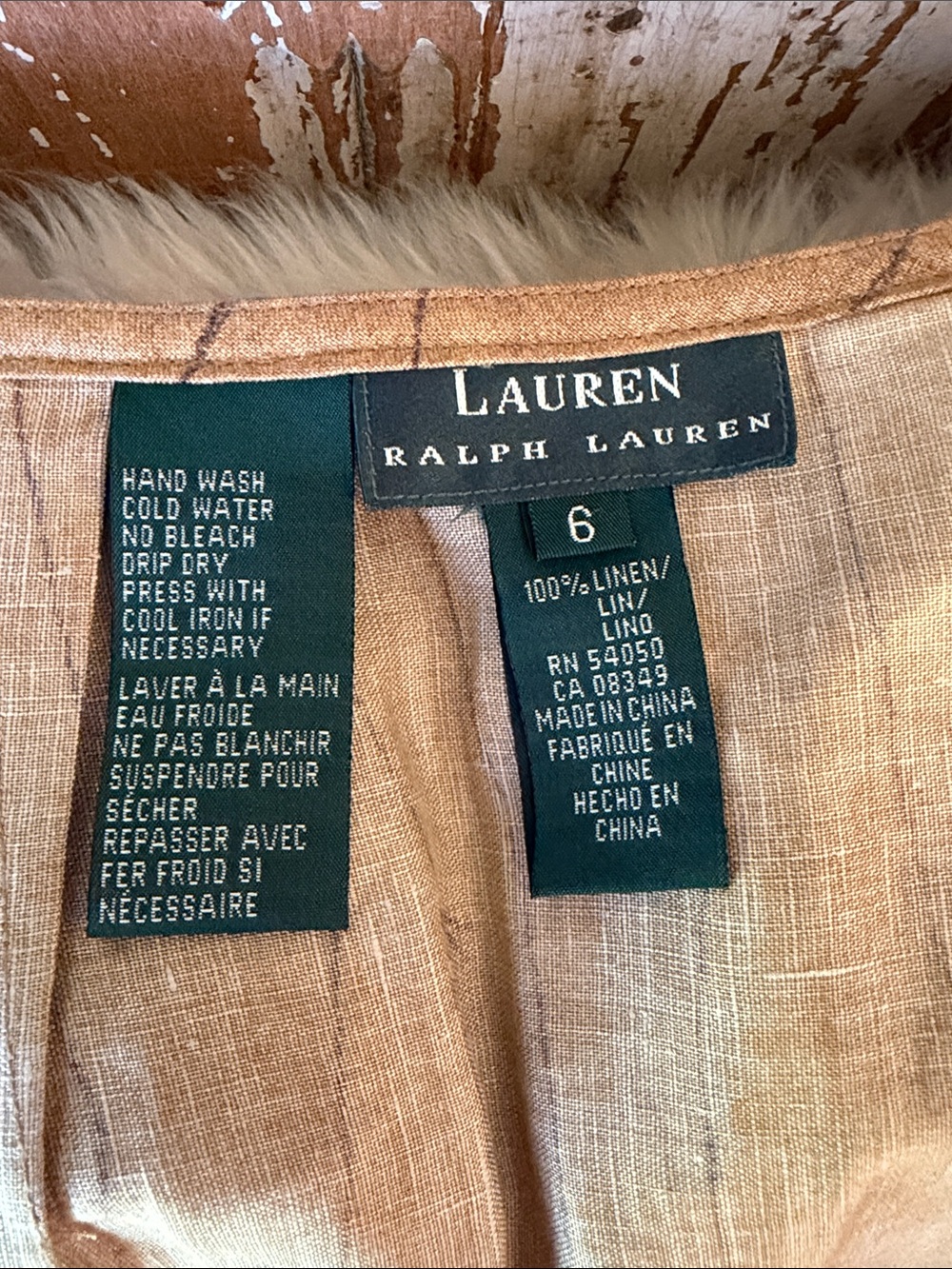 Lauren Ralph Lauren 100% Linen Wrap Maxi Skirt Tribal Print Size 6 Excellent con - Picture 2 of 8
